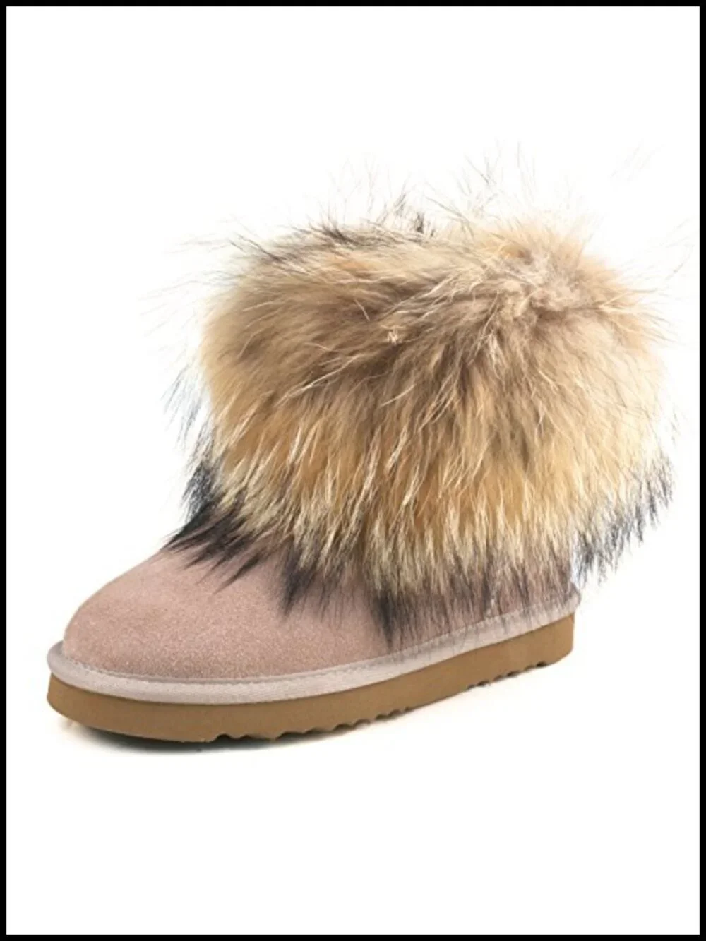 Genuine Suede Waterproof Snow Boots with Fur Lining Ankle Short Winter Boots